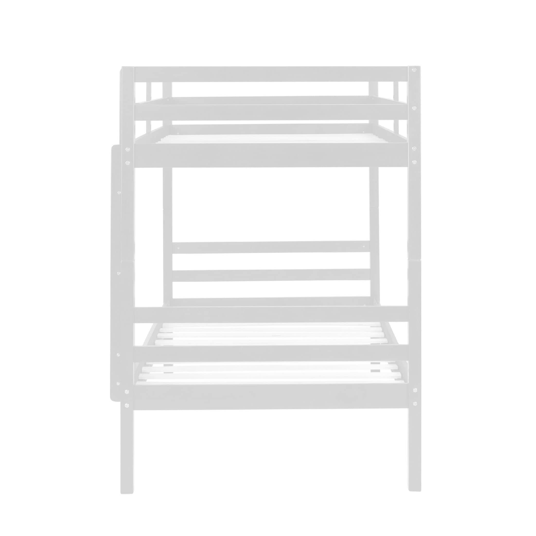 Twin Over Twin Bunk Bed With Ladder,Wooden Bunk Bed With High Guardrail And Ladder For Kids, Teens, Dorm Rooms, And Guest Rooms,No Box Spring Needed,White_voghion.com